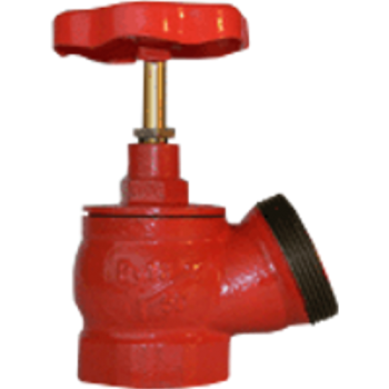 Клапан пожарный чугун угловой 125гр КПЧ 50-1 Ду 50 1,6 МПа муфта-цапка с датчиком положения ДППК 24 Апогей