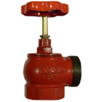 Клапан пожарный чугун угловой 90гр КПЧМ 50-1 Ду 50 1,6 МПа муфта-цапка с датчиком положения ДППК 24 Апогей